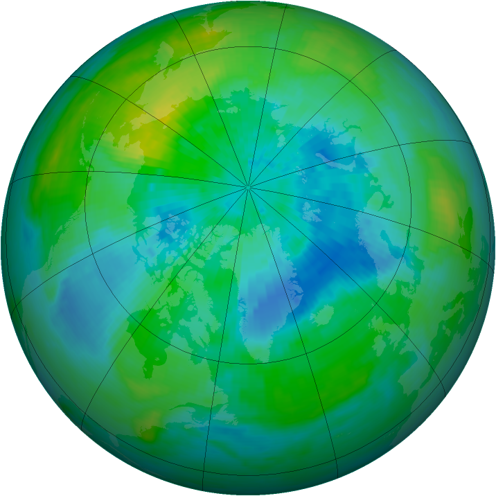 Arctic ozone map for 19 September 1981